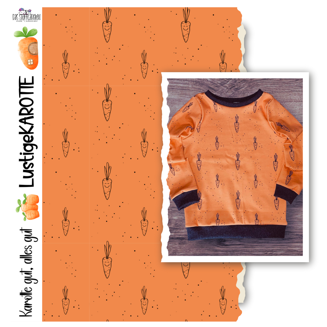 Interlock Jersey - LustigeKAROTTE - Fuchs Orange - GroWi Design - Bio Qualität