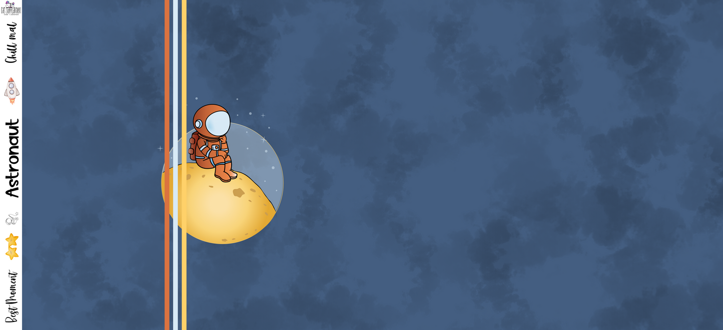 French Terry - Panel Astronaut - Blaue Nacht - GroWi Design - Bio Qualität